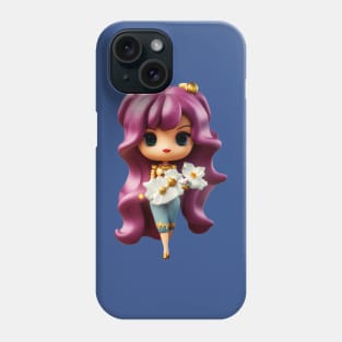 Cute Long Haired Girl Chibi Kawaii Doll Phone Case