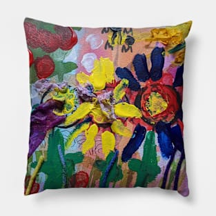 Red Apples and Golden Honey in Watercolors Pillow