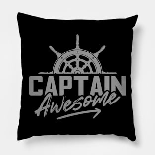 Captain Awesome Boat Ship Sailing Pillow