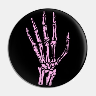 Pink Skeleton Hand Pin