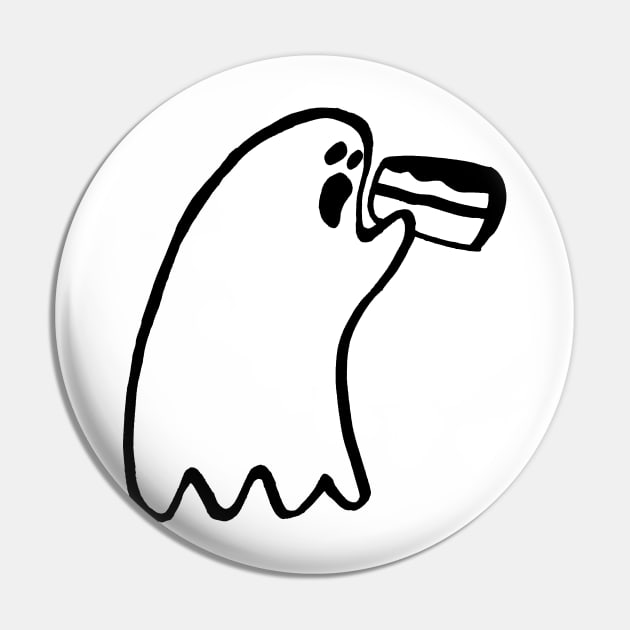 Ghost Eating Cake Pin by Lil Brahms