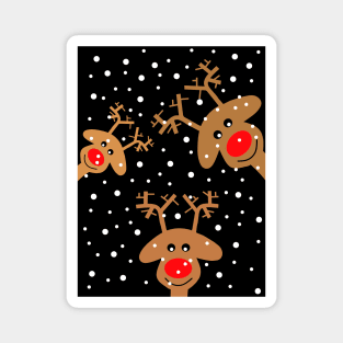 PEEK A Boo Merry Christmas Reindeer Magnet