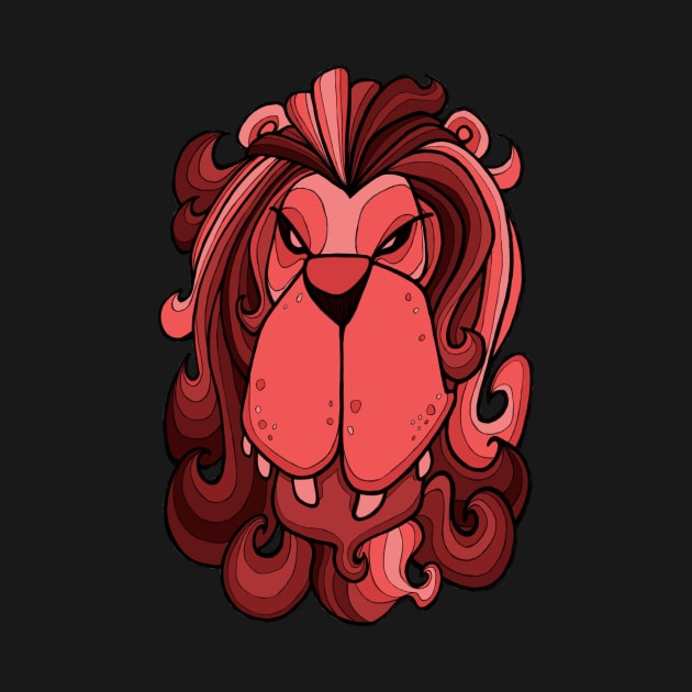 Lion - Chile Oil Red by BigNoseArt