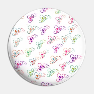 Butterfly Pattern - Flower Coloured Pin