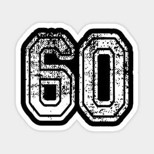 Number 60 Grungy in white Magnet