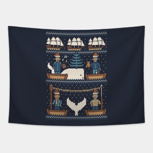 White Whale Christmas Tapestry