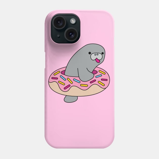 Manatee Donut Phone Case by BoredInc