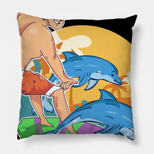 Calma Surfing Pillow by JDaneStore