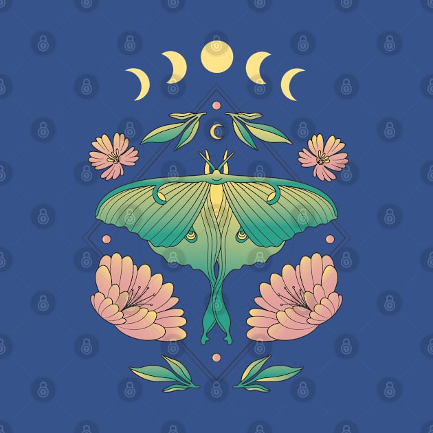 Fairycore Floral Butterfly Moth Moon Phases by Hypnotic Highs