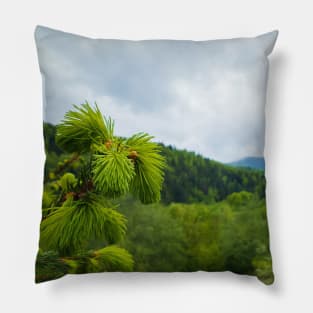 fir sprouts Pillow