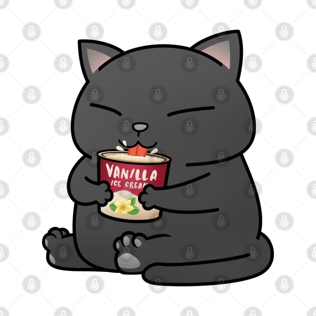 Chubby Cat Vanilla Ice Cream by Takeda_Art