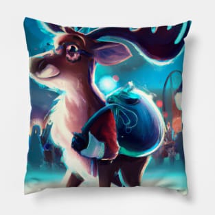 Cute Raindeer Drawing Pillow