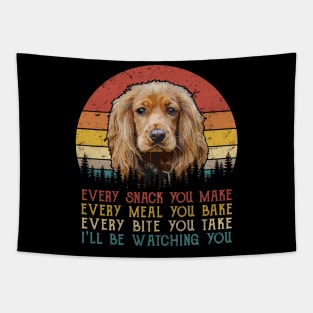 Retro Cocker Spaniel Every Snack You Make Every Meal You Bake Tapestry