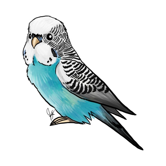 Bird - Budgerigar Parakeet - Blue by Jen's Dogs Custom Gifts and Designs