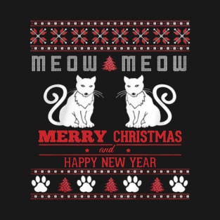 Meow Meow Cat Ugly Christmas T-Shirt