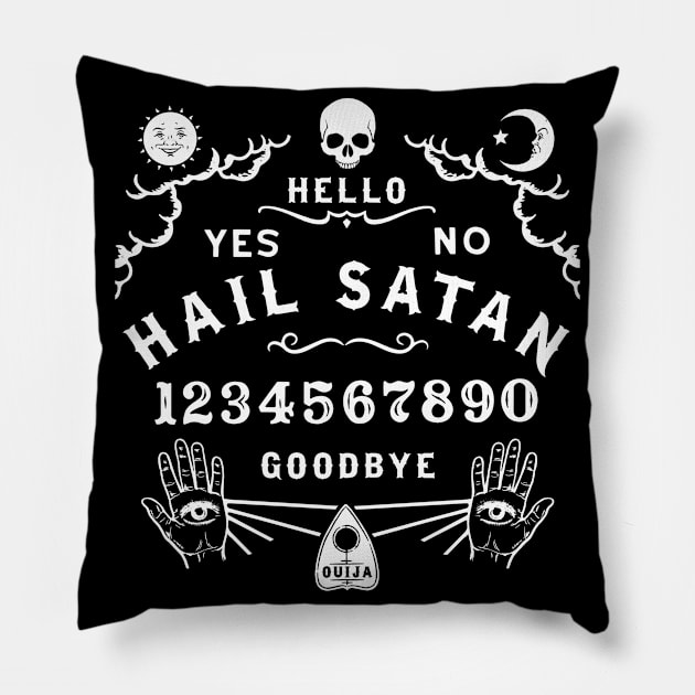 Hail Satan Ouija Board Pillow by Tshirt Samurai