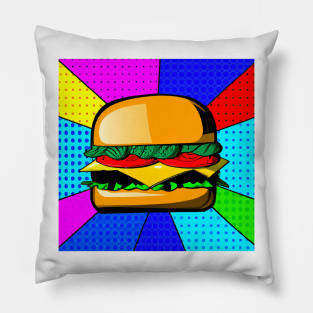 Popart burger 3 Pillow