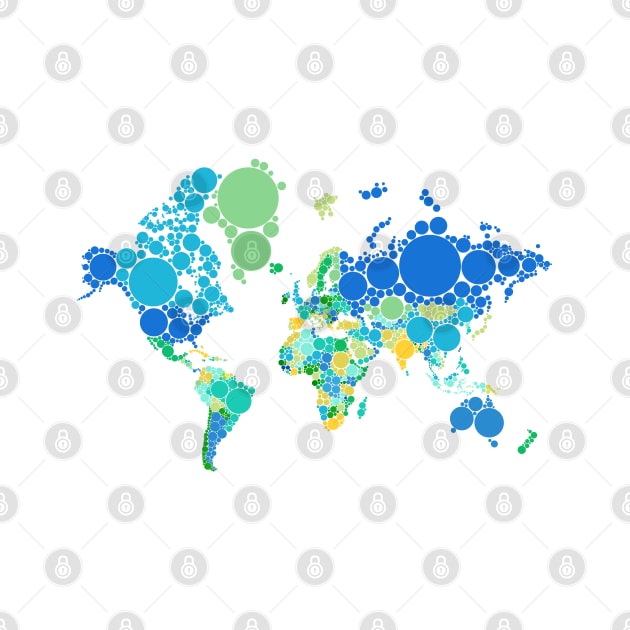 abstract world map with colorful dots by beakraus