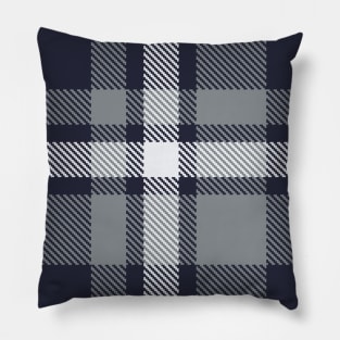 Modern dark blue tartan plaid pattern Pillow