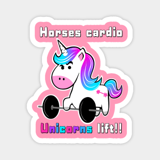 fitness, unicorn, fitness girl, gym girl Magnet