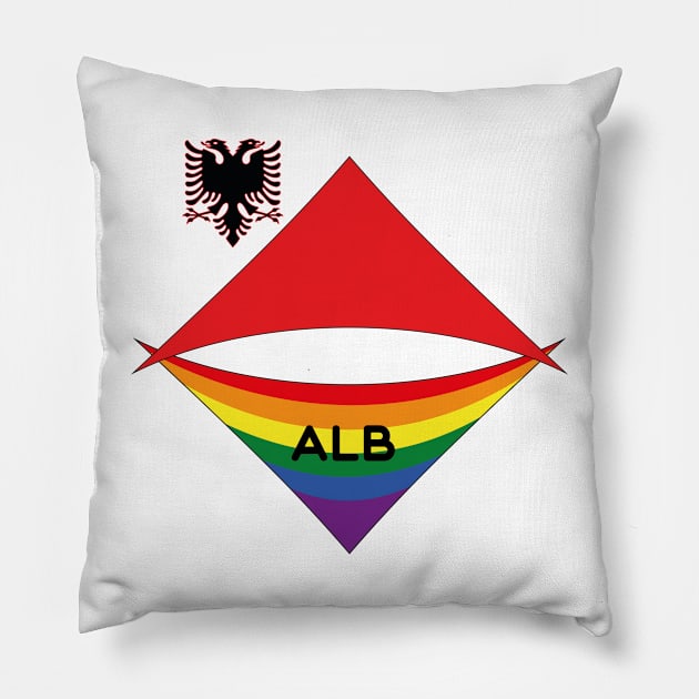 Albania  pride flag Pillow by Pride_Art