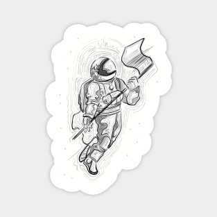 Austronaut ink vector illustration Magnet