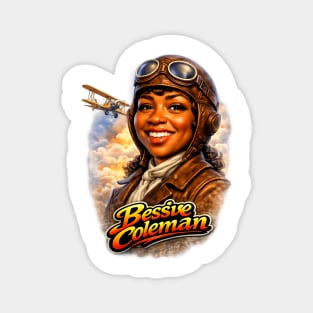 Bessie Coleman Aviation Trailblazer Portrait Illustration Magnet