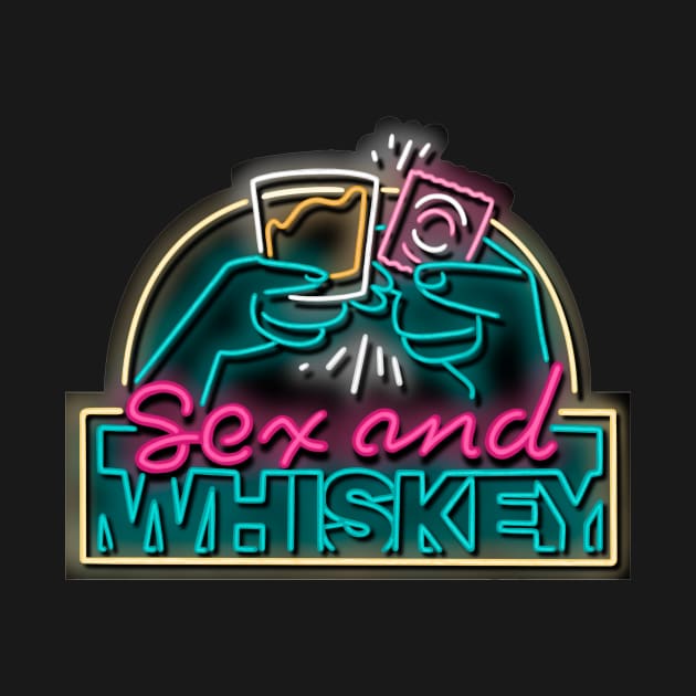 Sex & Whiskey Podcast Logo (Neon) by GateCrashers