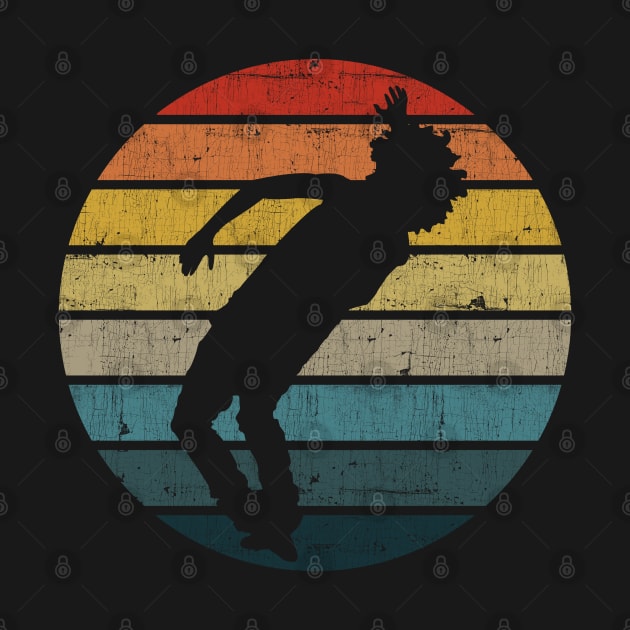 Breakdance Dancer Silhouette On A Distressed Retro Sunset product by theodoros20