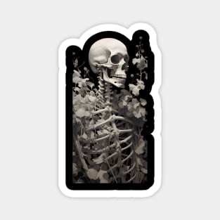 Gothic Flower And Bones Skeleton Gothic Skulls Magnet