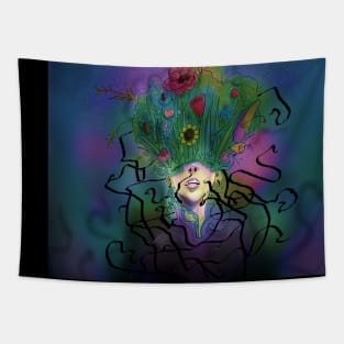 Dark bloom Tapestry