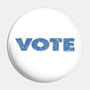 VOTE - Blue Distressed Circle Design Pin