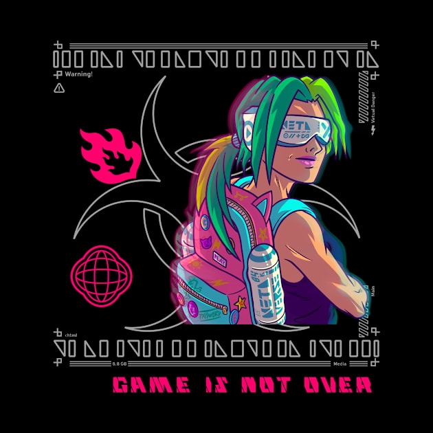 Game is not over futuristic girl gamer by GirlsWhoCode