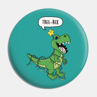 Tree-Rex Christmas Dinosaur Pin