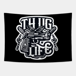 Thug Life Monochrome Vector Tapestry