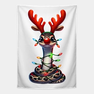 Christmas Red Nose Snake Tapestry