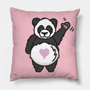 Hello Giant Panda Heart Pillow