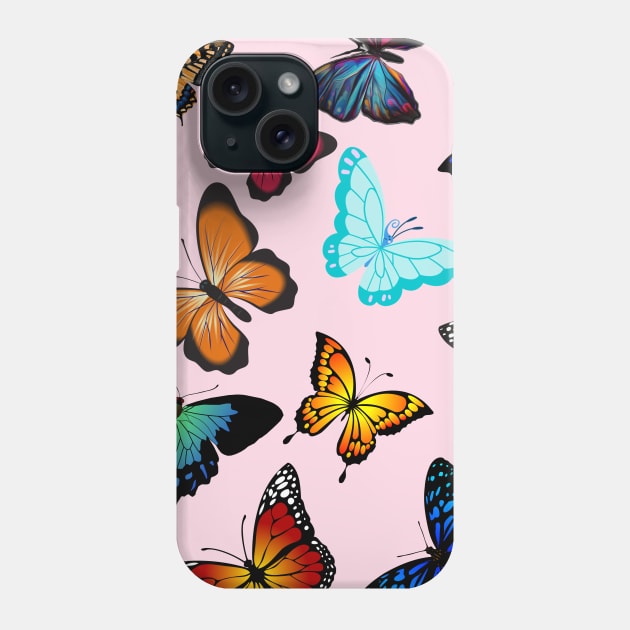 Beautiful colorful butterflies Phone Case by Ekkoha