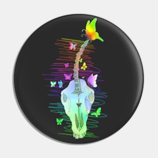 Rainbow Unicorn Skull Pin