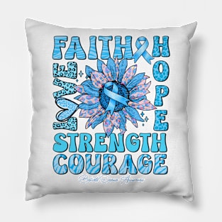 Behcets Disease Awareness - Sunflower strong faith love Pillow