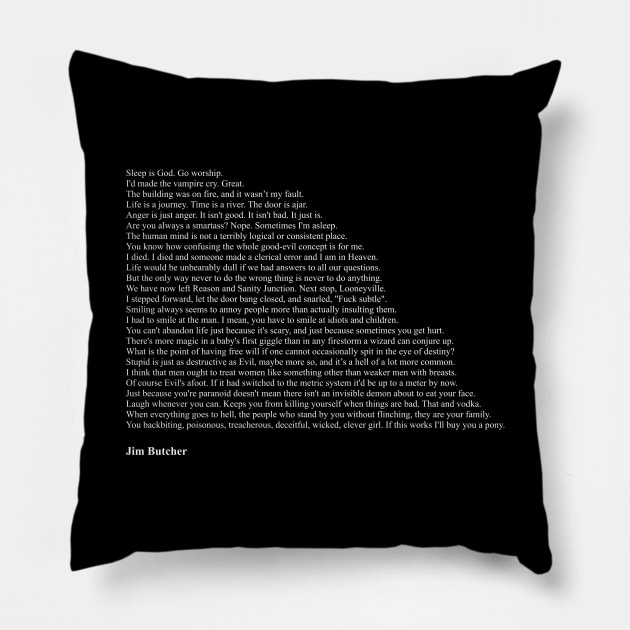 Jim Butcher Quotes Pillow by qqqueiru