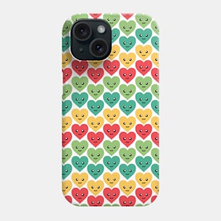 Smiley Hearts Pattern in Rainbow Colors 035#001 Phone Case