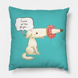 Doughnut Through a Borzoi Dog Nose Pillow