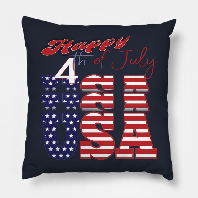 July 4th Pillow by TeeText