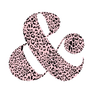 Haute Leopard Stylish Ampersand With Millennial Pink Leopard Print T-Shirt