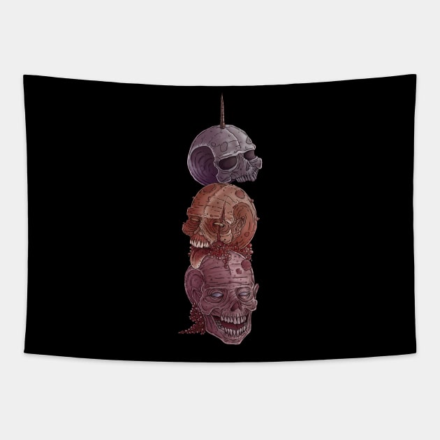 Zombie shish kebab Tapestry by Dracuria