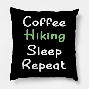 Coffee Hiking Sleep Repeat Outdoor Adventure Pillow