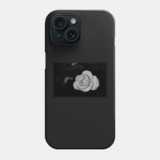 single white rose blossom in black and white Phone Case