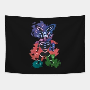 Neon robot bunny easter Tapestry