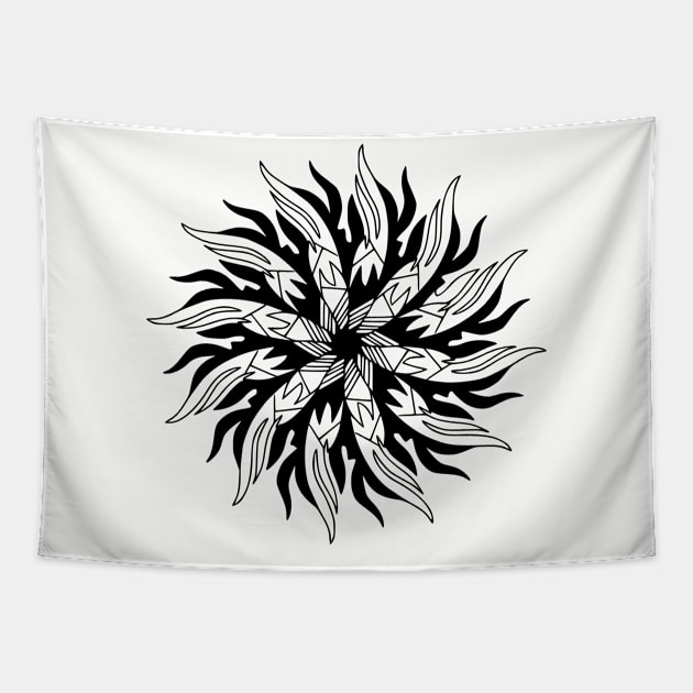 Tribal Floral Art Tapestry by jen28